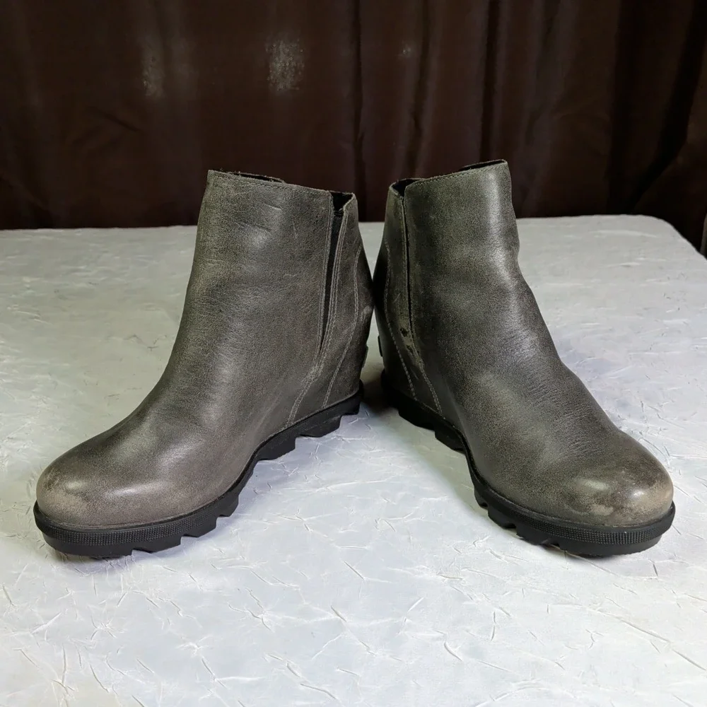 Sorel Womens Joan of Arctic II Wedge Boots Womens Size 7.5 Waterproof Gray Boho
